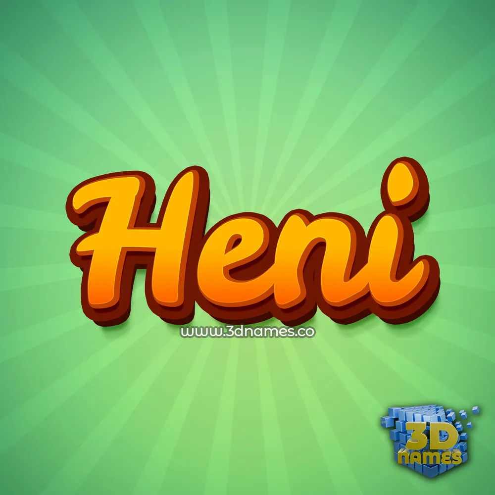 heni in Green Rays style - 3D name wallpaper