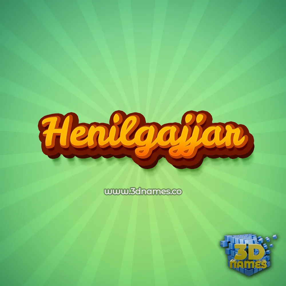 henilgajjar in Green Rays style - 3D name wallpaper