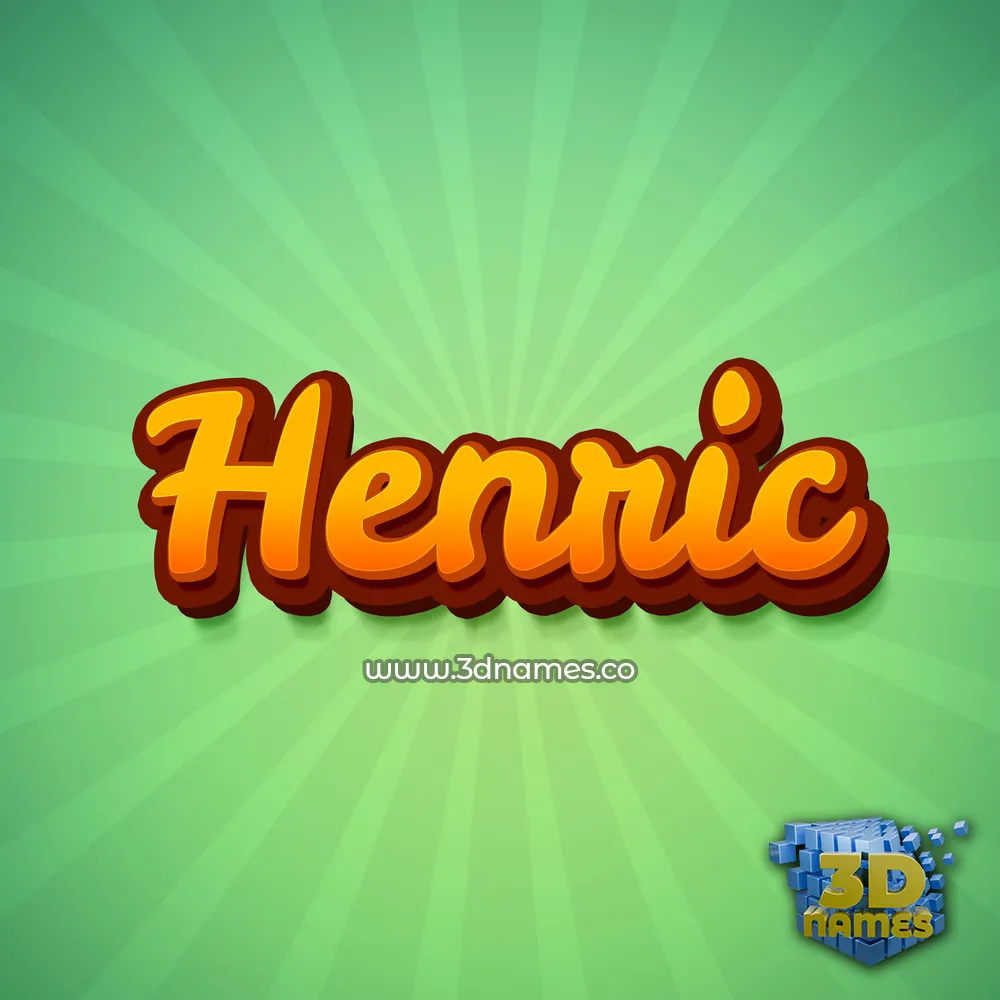 henric in Green Rays style - 3D name wallpaper