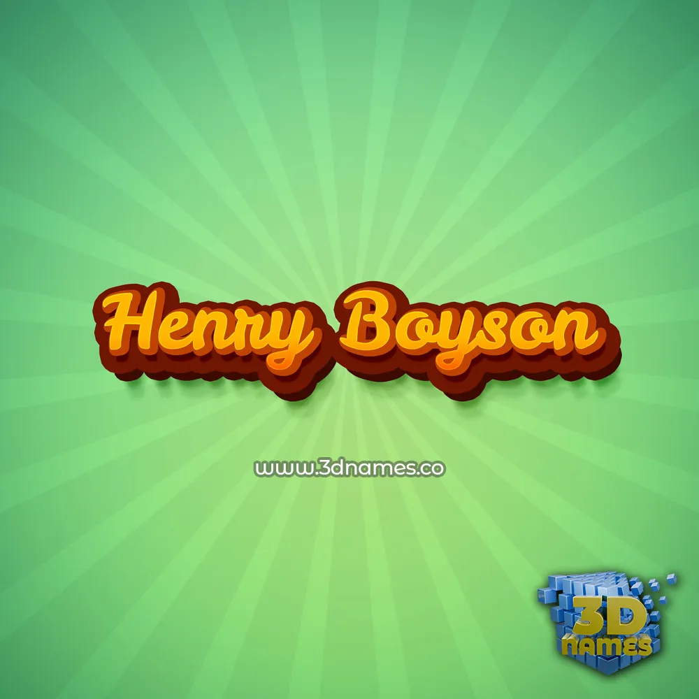 henry boyson in Green Rays style - 3D name wallpaper