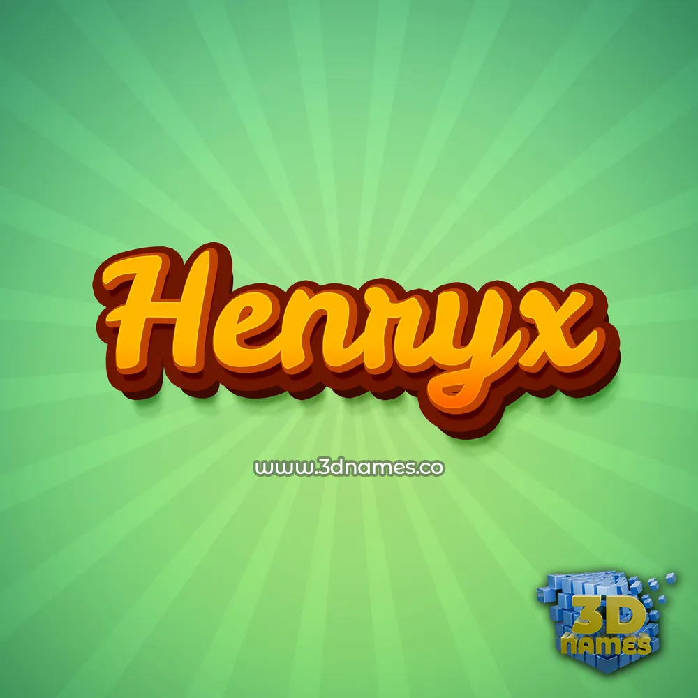 henryx in Green Rays style - 3D name wallpaper