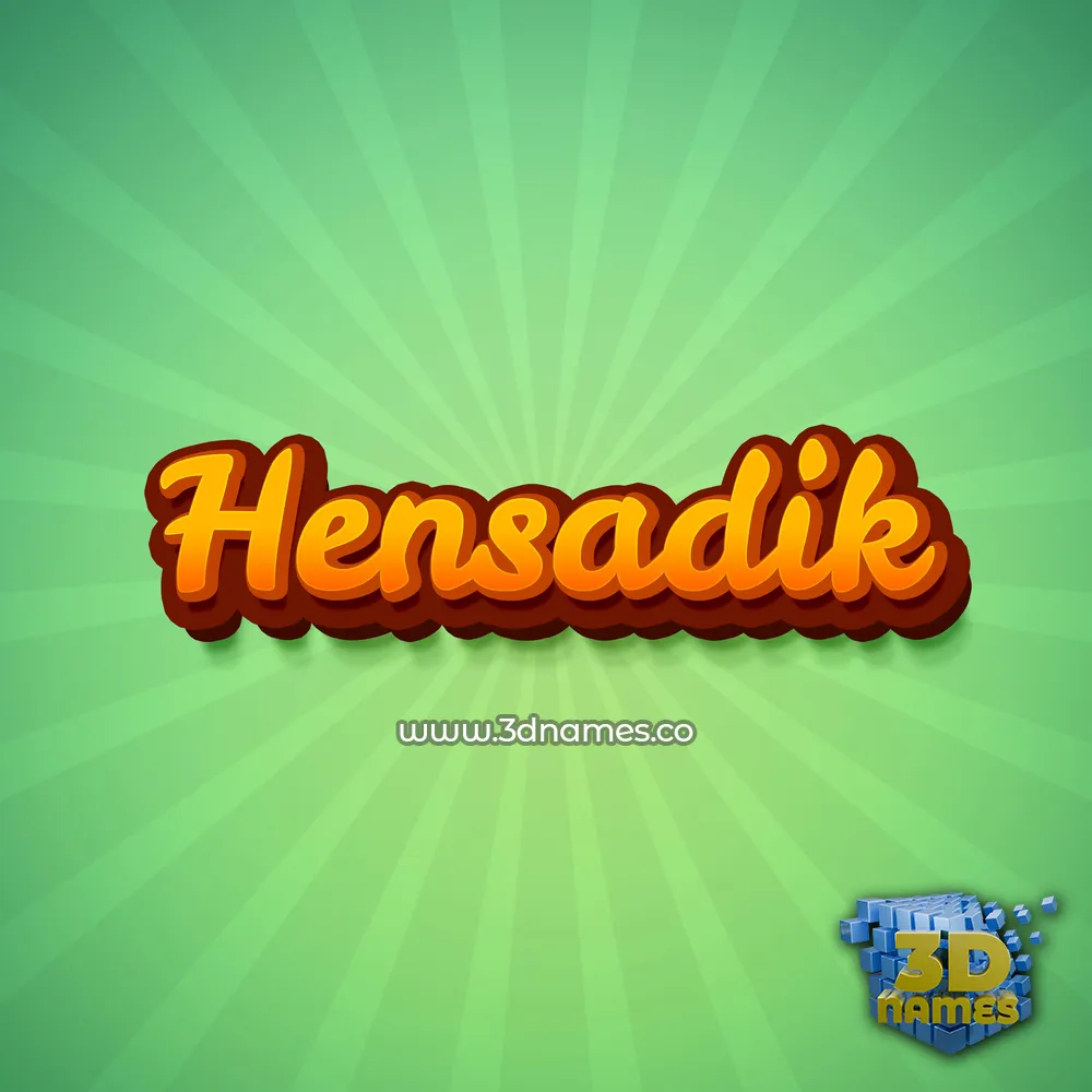 hensadik in Green Rays style - 3D name wallpaper