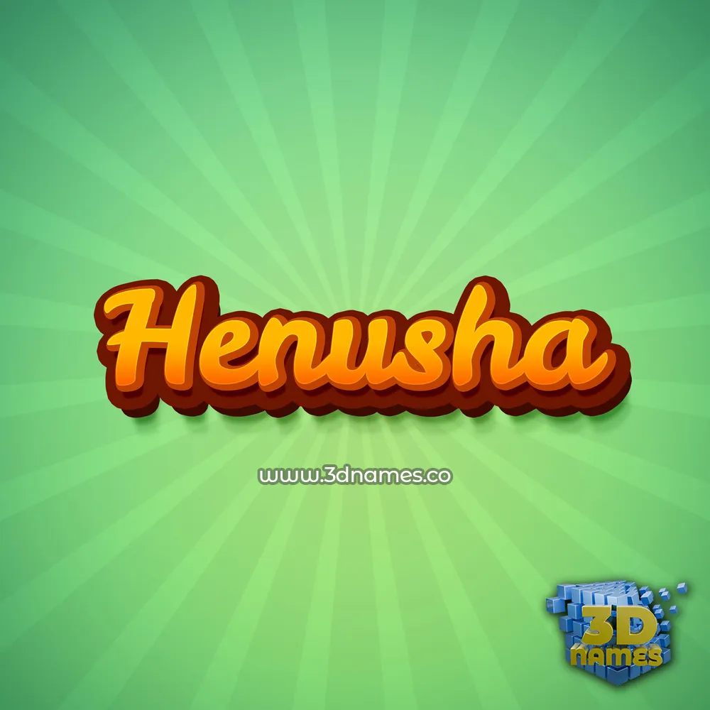 henusha in Green Rays style - 3D name wallpaper