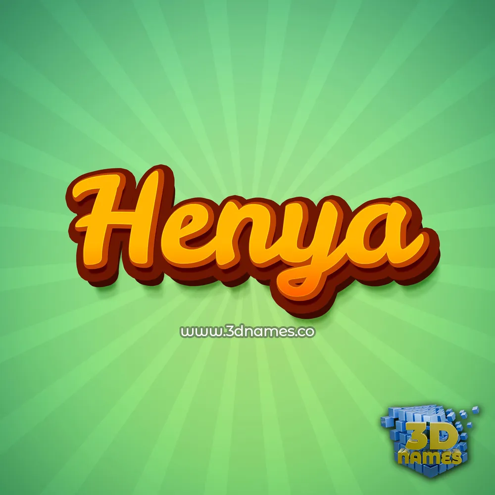 henya in Green Rays style - 3D name wallpaper
