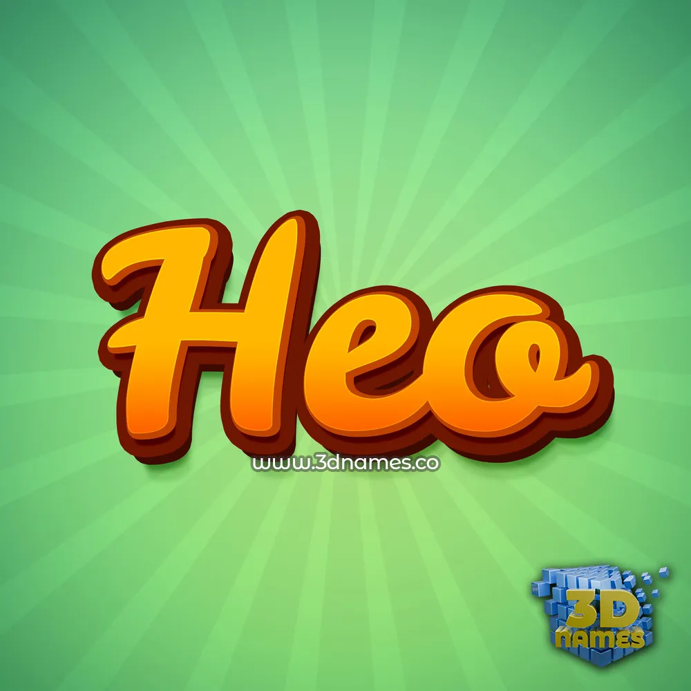 heo in Green Rays style - 3D name wallpaper