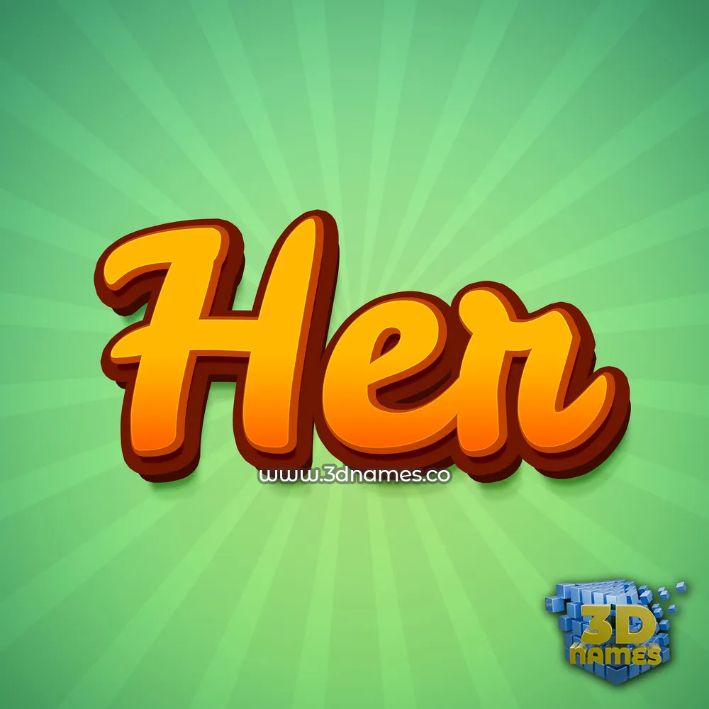 her in Green Rays style - 3D name wallpaper