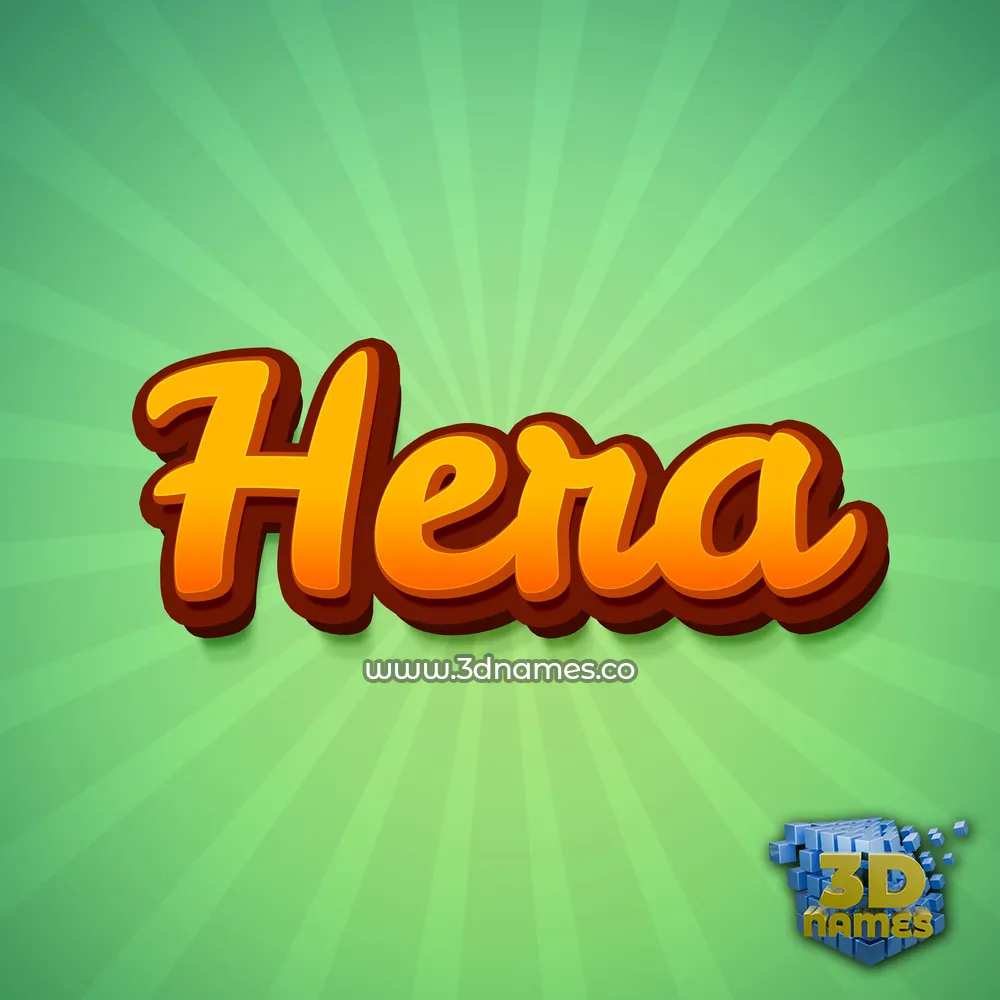 hera in Green Rays style - 3D name wallpaper