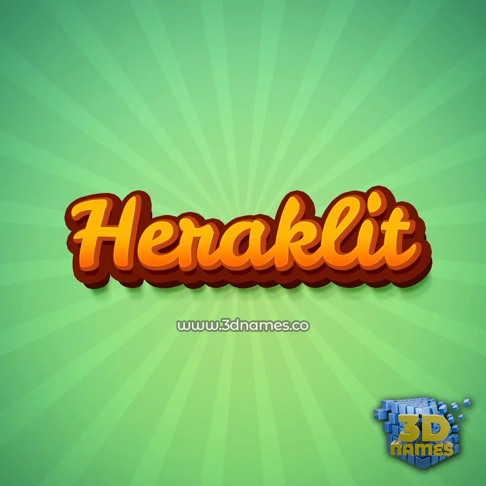 heraklit in Green Rays style - 3D name wallpaper