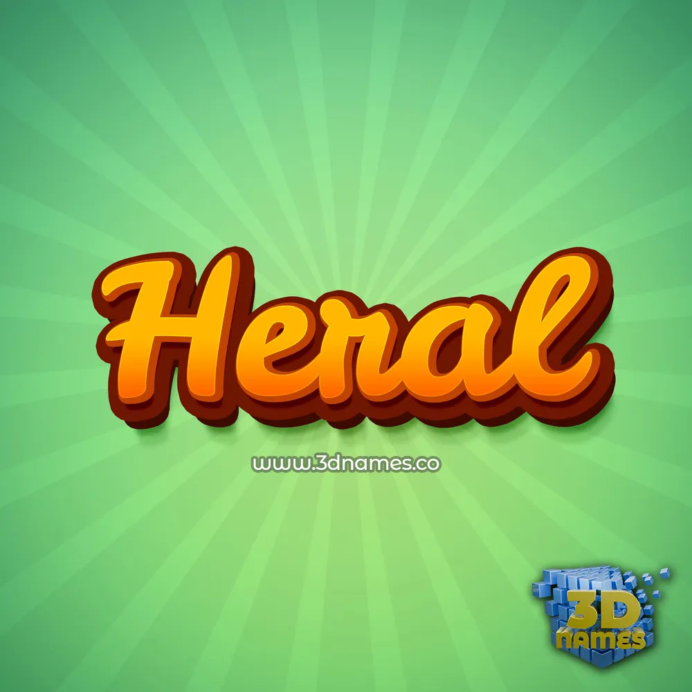 heral in Green Rays style - 3D name wallpaper