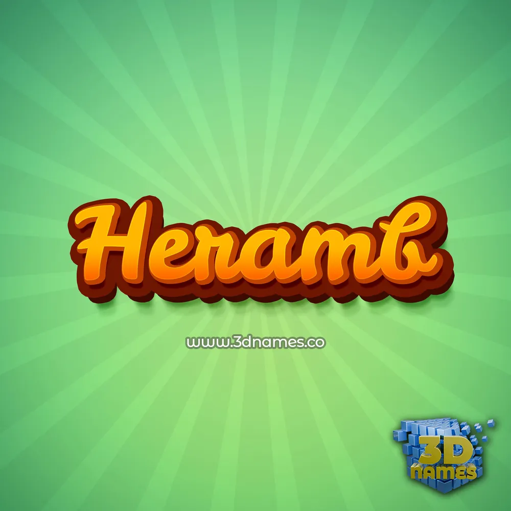 heramb in Green Rays style - 3D name wallpaper