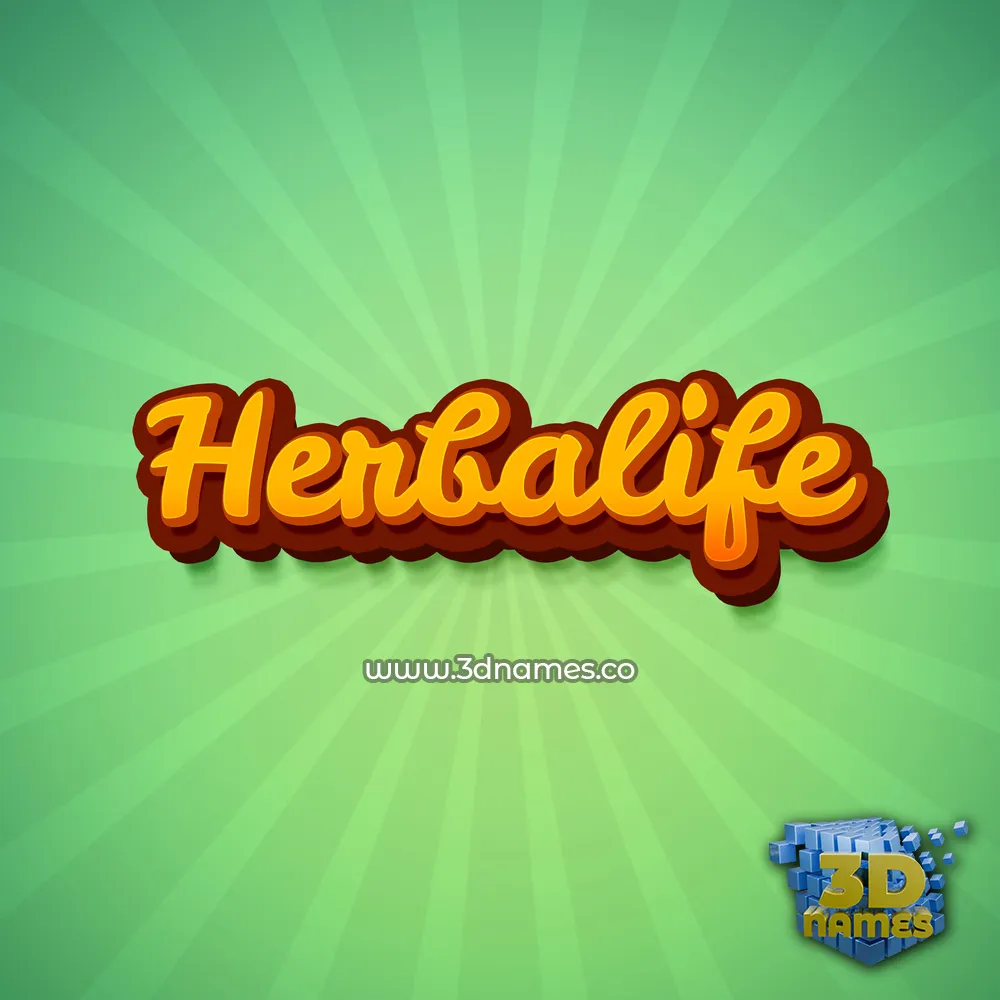 herbalife in Green Rays style - 3D name wallpaper