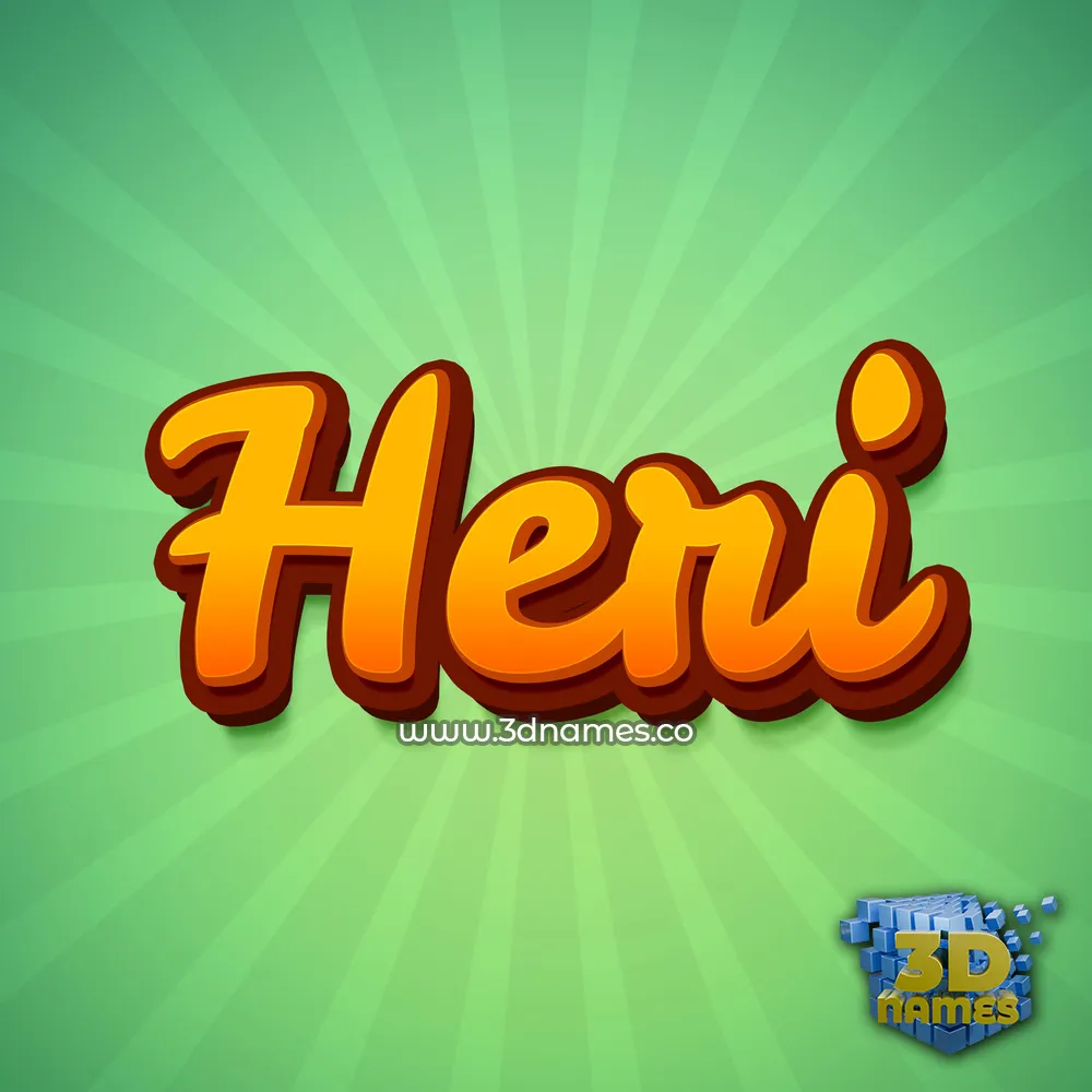 heri in Green Rays style - 3D name wallpaper