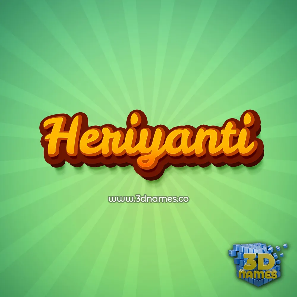 heriyanti in Green Rays style - 3D name wallpaper