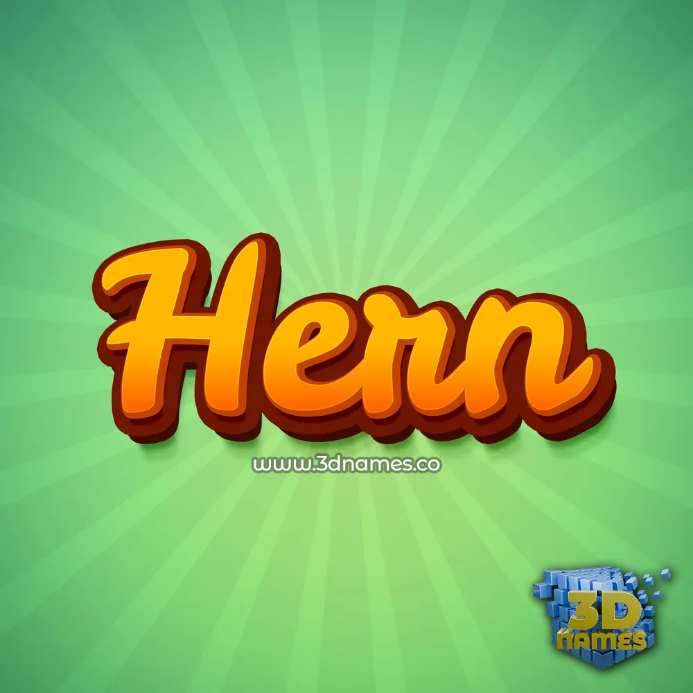 hern in Green Rays style - 3D name wallpaper