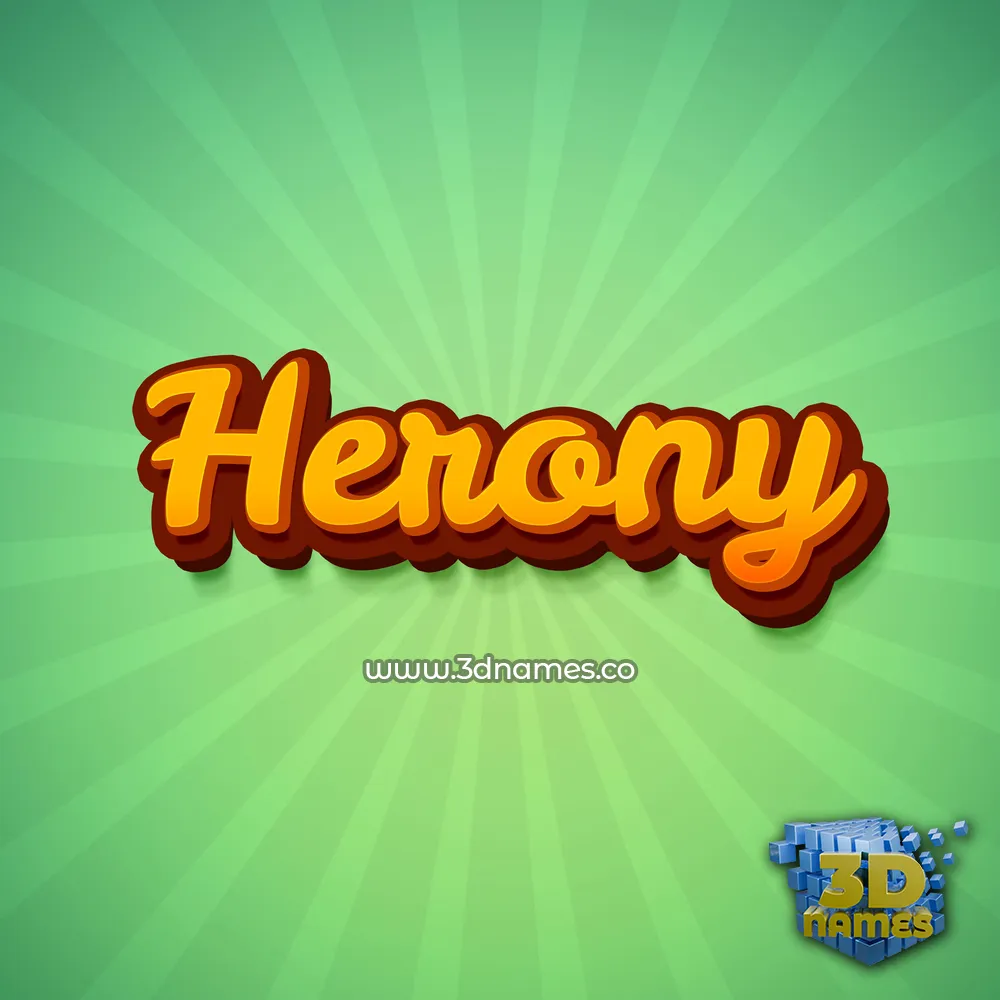 herony in Green Rays style - 3D name wallpaper