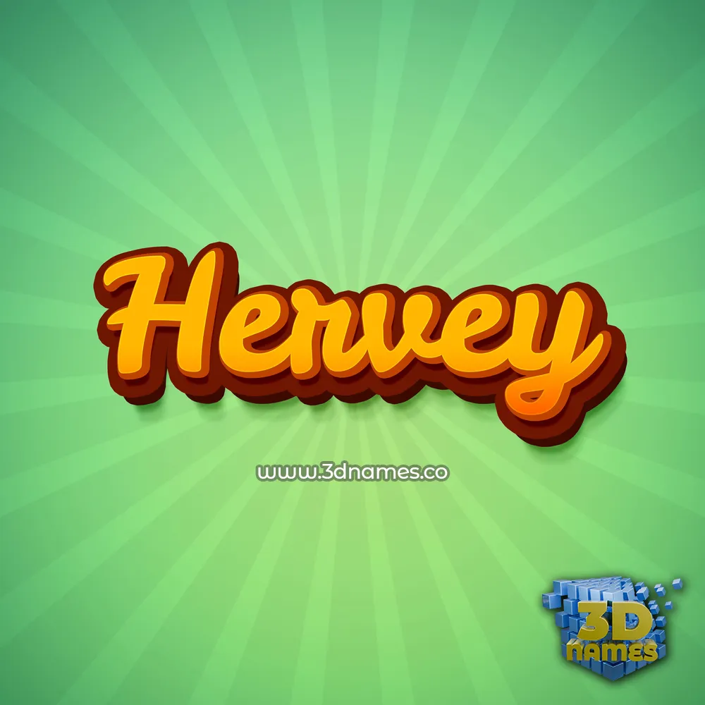 hervey in Green Rays style - 3D name wallpaper