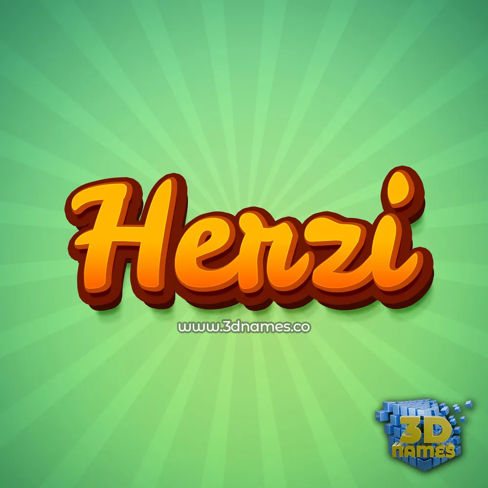 herzi in Green Rays style - 3D name wallpaper
