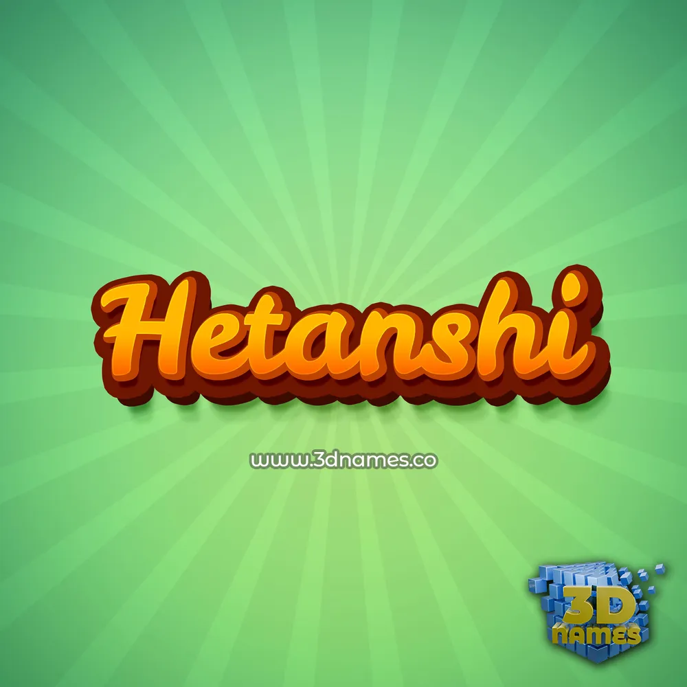 hetanshi in Green Rays style - 3D name wallpaper
