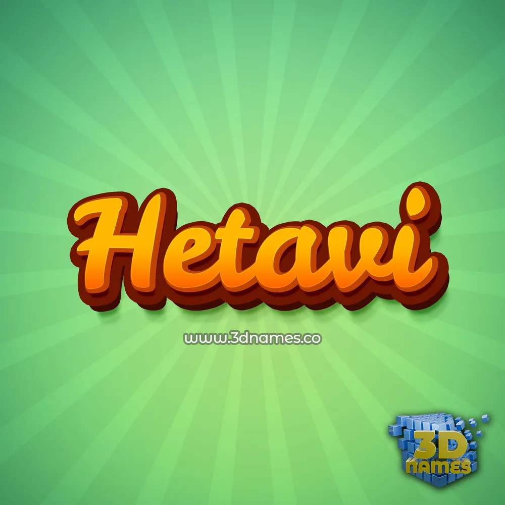 hetavi in Green Rays style - 3D name wallpaper