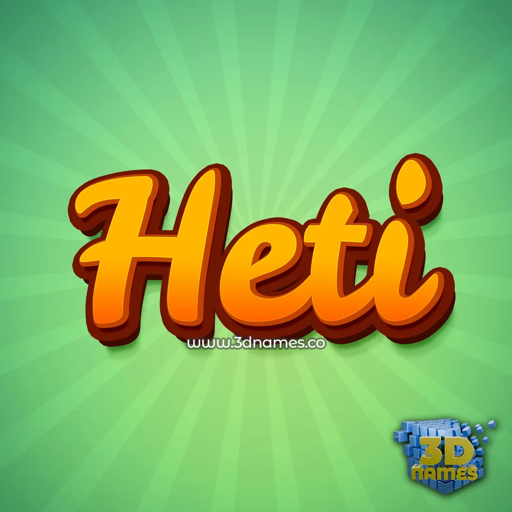 heti in Green Rays style - 3D name wallpaper