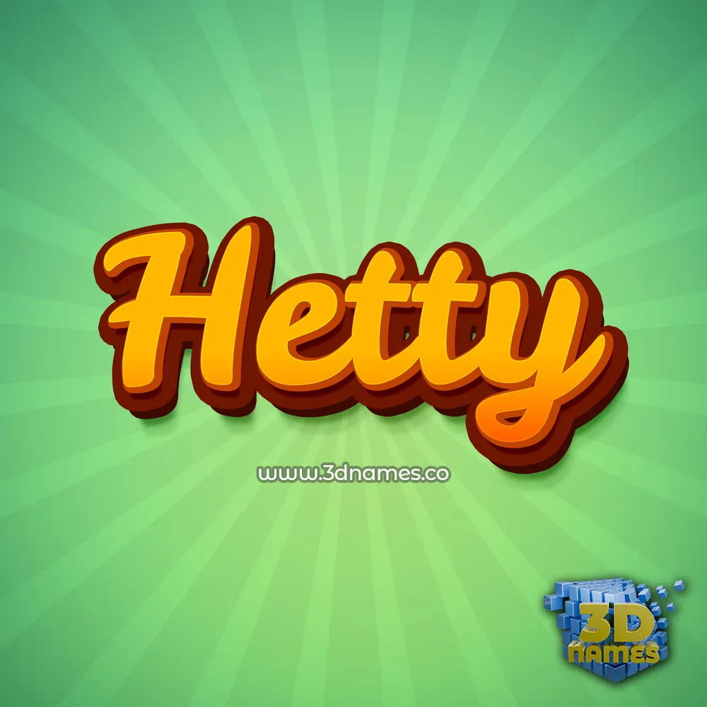 hetty in Green Rays style - 3D name wallpaper