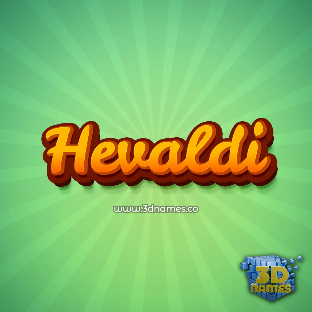 hevaldi in Green Rays style - 3D name wallpaper