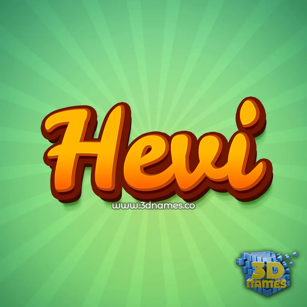 hevi in Green Rays style - 3D name wallpaper