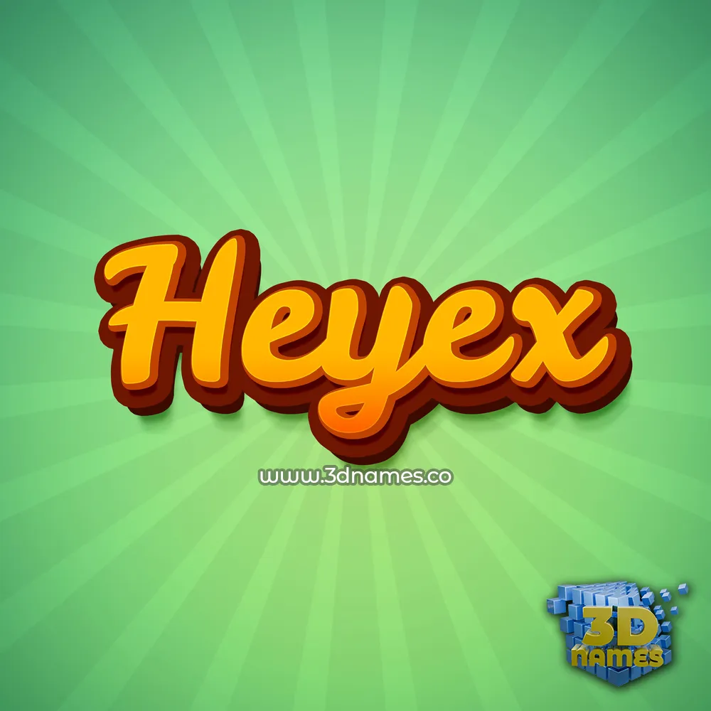 heyex in Green Rays style - 3D name wallpaper