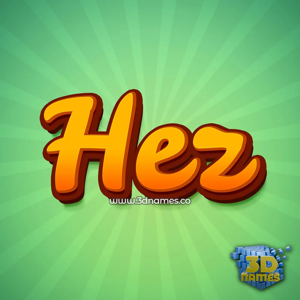hez in Green Rays style - 3D name wallpaper