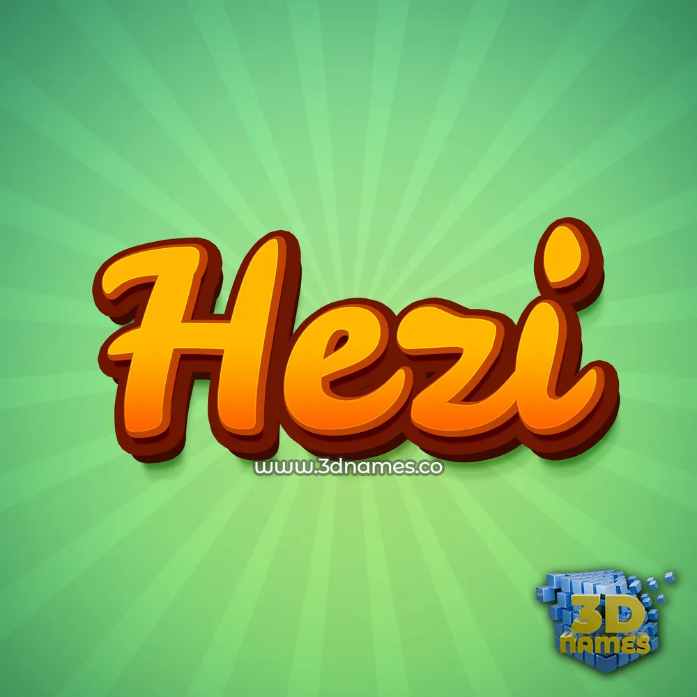 hezi in Green Rays style - 3D name wallpaper