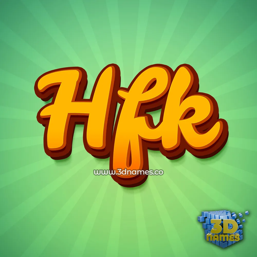 hfk in Green Rays style - 3D name wallpaper
