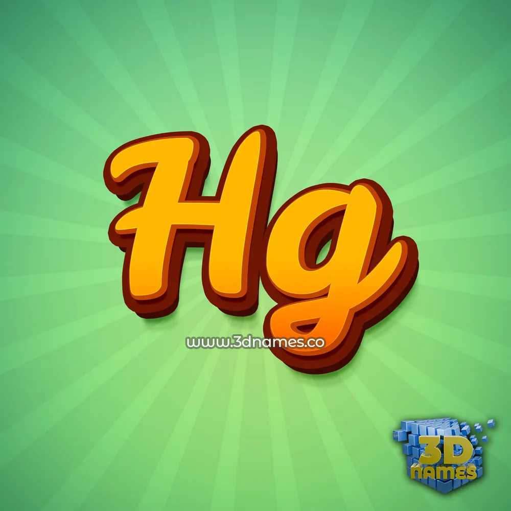 hg in Green Rays style - 3D name wallpaper