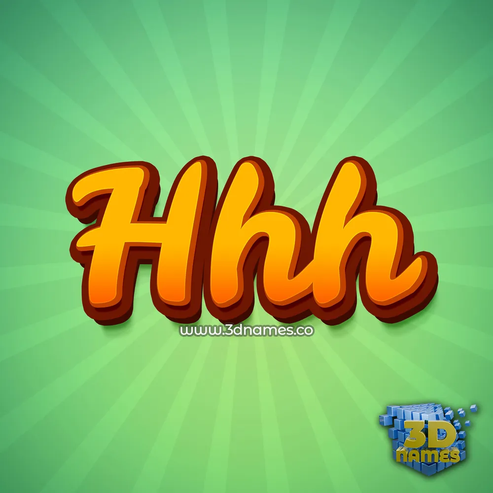 hhh in Green Rays style - 3D name wallpaper
