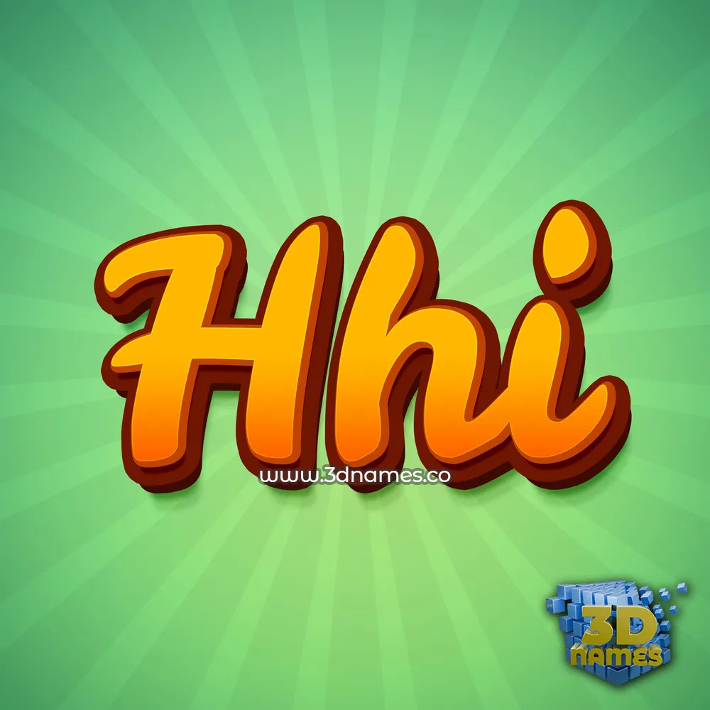 hhi in Green Rays style - 3D name wallpaper
