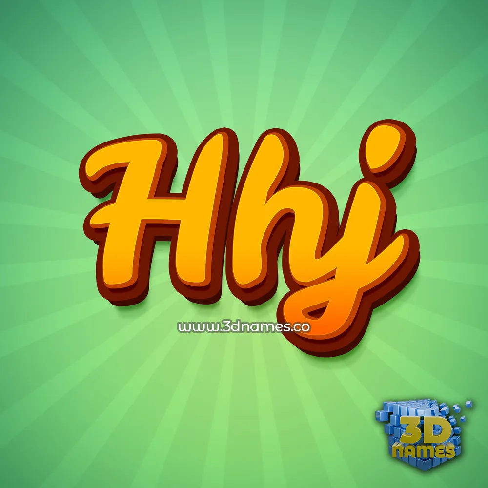 hhj in Green Rays style - 3D name wallpaper