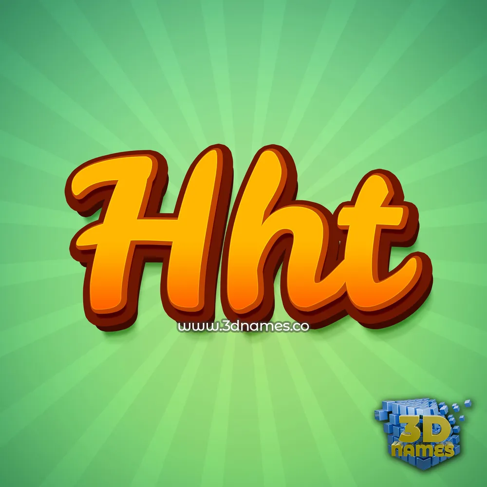hht in Green Rays style - 3D name wallpaper