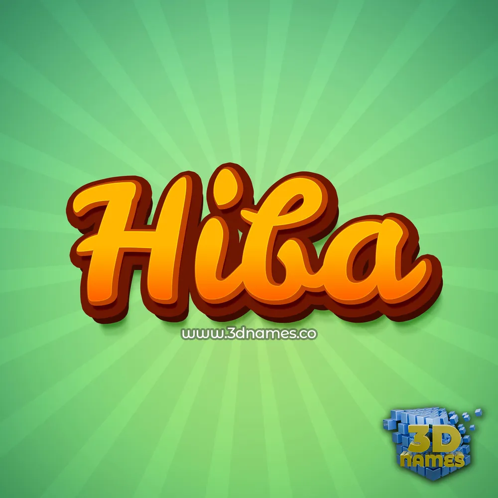 hiba in Green Rays style - 3D name wallpaper