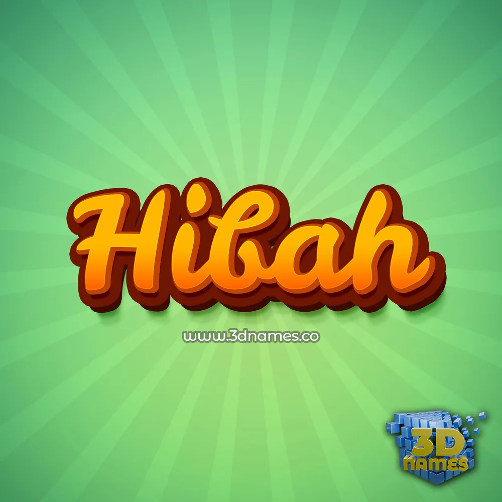 hibah in Green Rays style - 3D name wallpaper