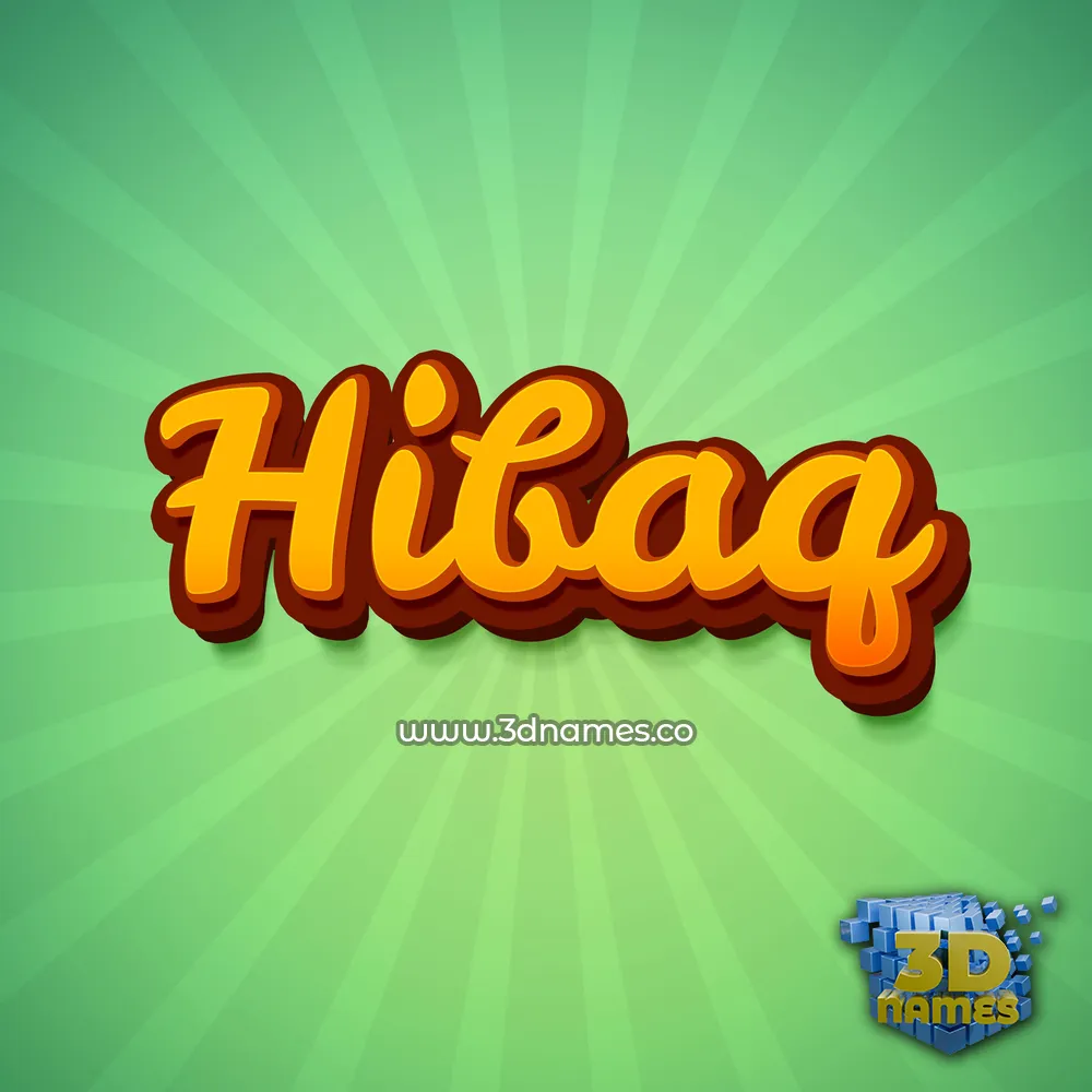 hibaq in Green Rays style - 3D name wallpaper