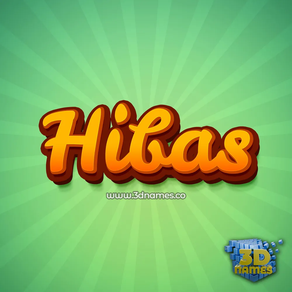 hibas in Green Rays style - 3D name wallpaper