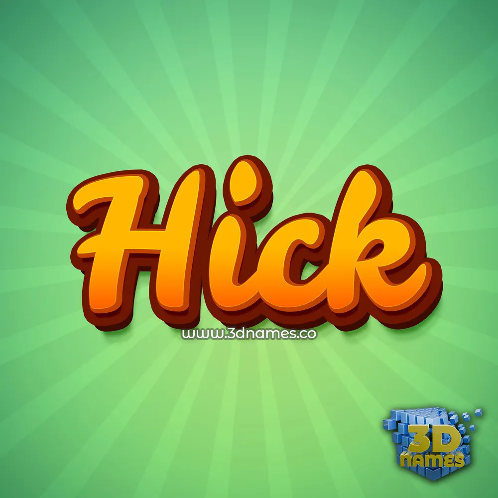 hick in Green Rays style - 3D name wallpaper