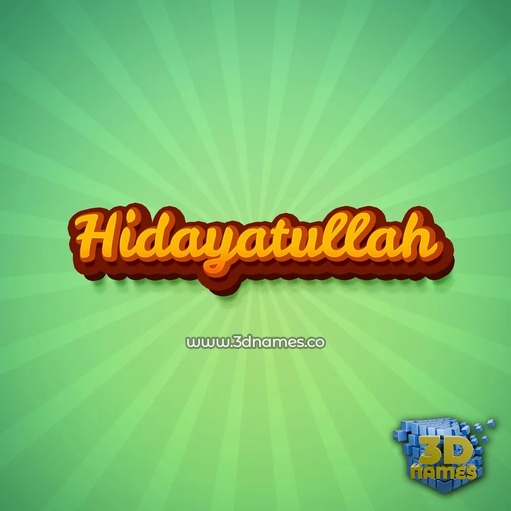 hidayatullah in Green Rays style - 3D name wallpaper