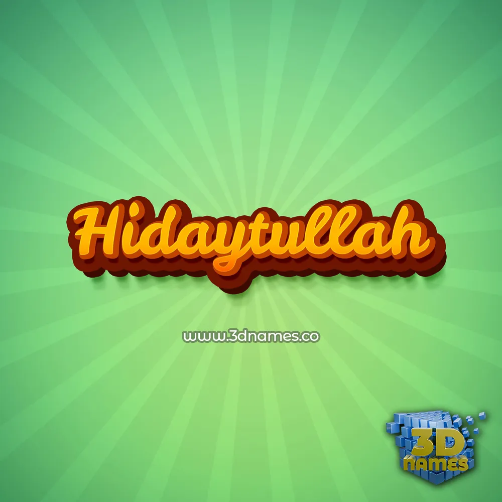 hidaytullah in Green Rays style - 3D name wallpaper