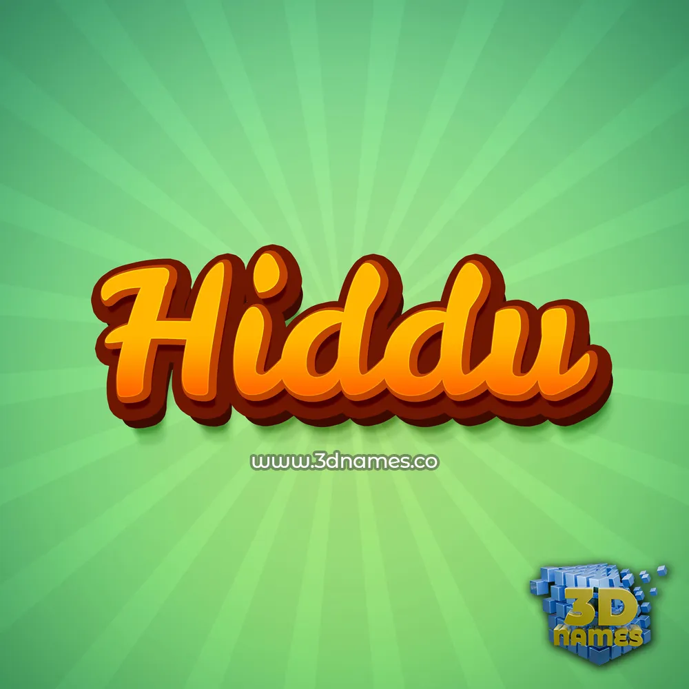 hiddu in Green Rays style - 3D name wallpaper