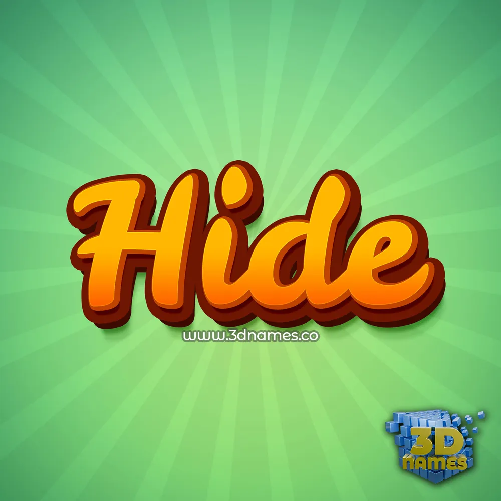 hide in Green Rays style - 3D name wallpaper