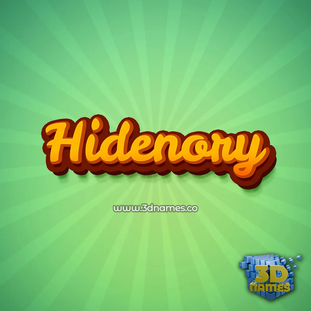 hidenory in Green Rays style - 3D name wallpaper