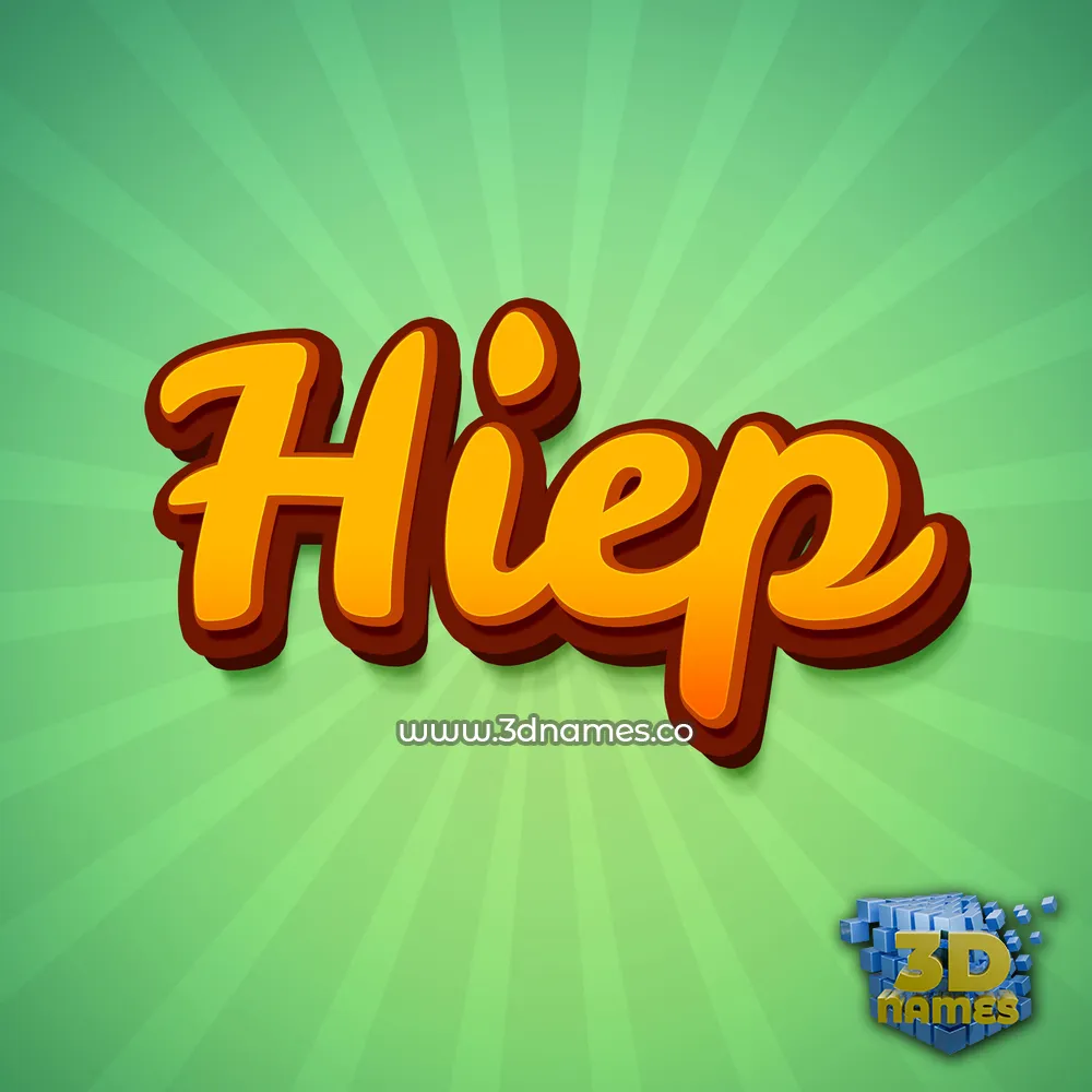 hiep in Green Rays style - 3D name wallpaper