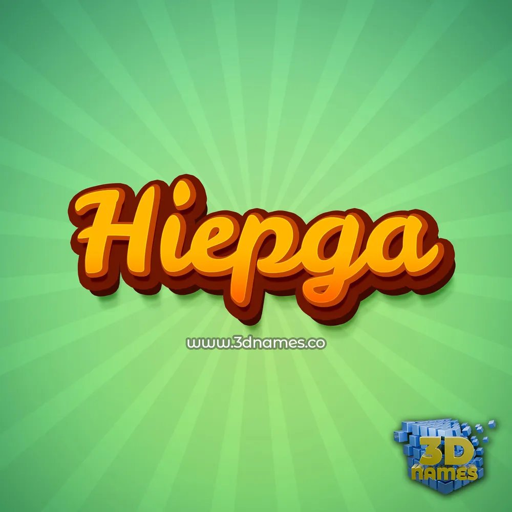hiepga in Green Rays style - 3D name wallpaper
