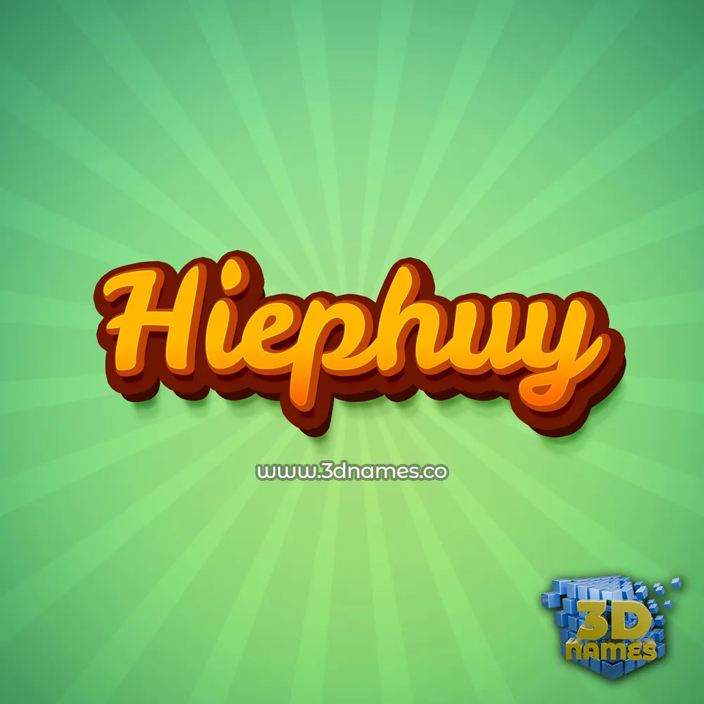 hiephuy in Green Rays style - 3D name wallpaper