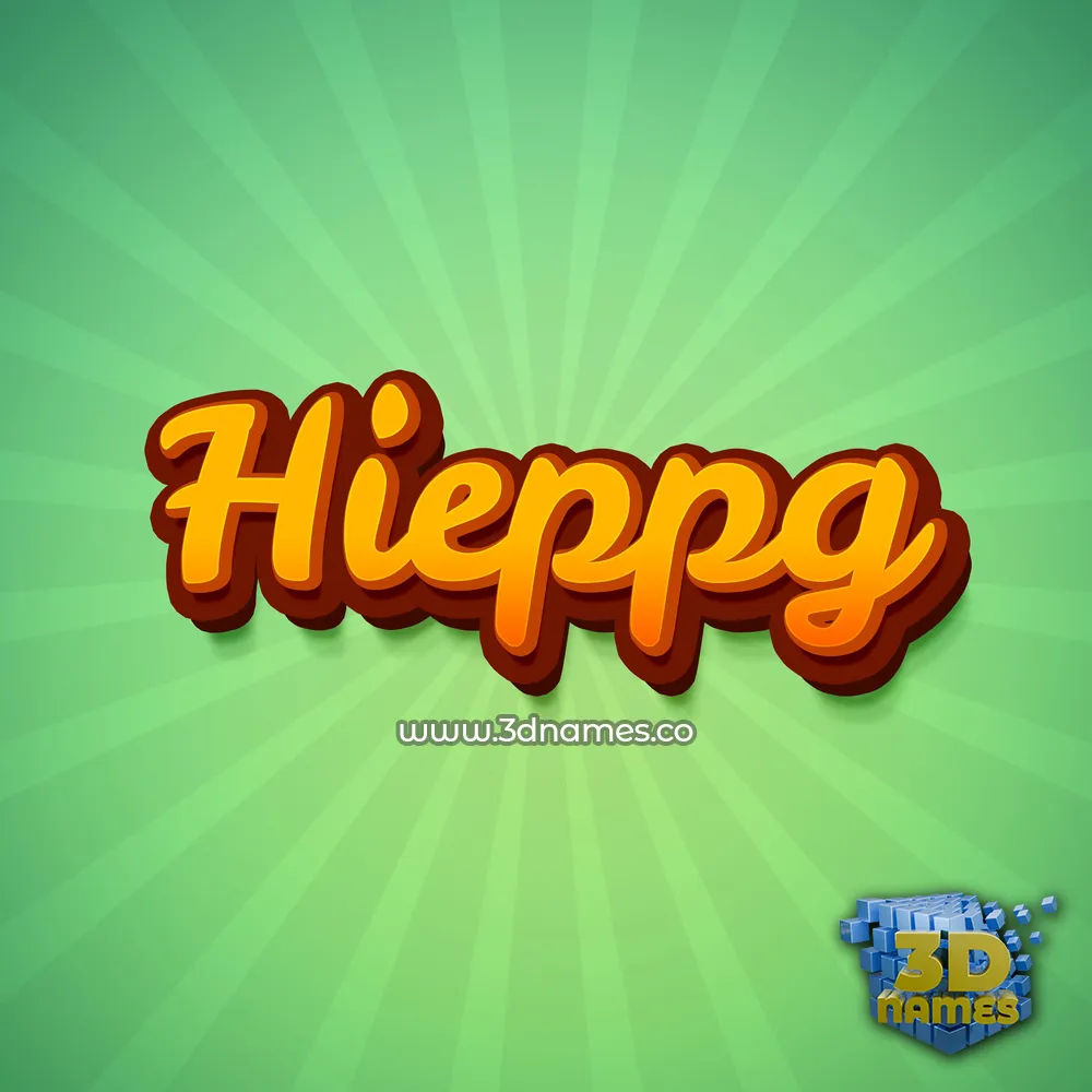 hieppg in Green Rays style - 3D name wallpaper